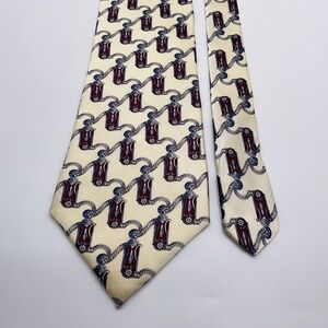 Neck Tie Stonehenge Cocktail Collection Champagne Mens Silk USA Print Classic
